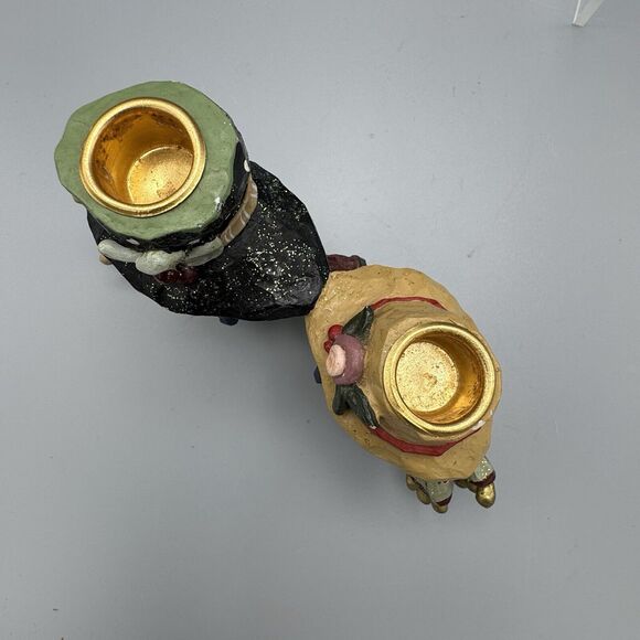 Vtg Kurt Adler Mr and Mrs Snowman Double Taper Candle Holder Christmas Decor - Picture 3 of 9